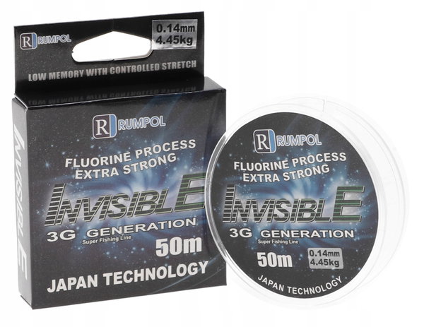 ŻYŁKA Wędkarska 50m 3G Invisible Monofilament 0,14mm 4,45kg ZI50