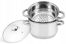 GARNEK do Gotowania Na PARZE Parę Parowar 3el 5L 24cm INDUKCJA Gaz 9243