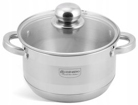 GARNEK Stalowy GRUBE 7x DNO z POKRYWKĄ 1,9L 16cm INDUKCJA Gaz 3003