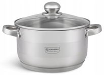 GARNEK Stalowy GRUBE 7x DNO z POKRYWKĄ 4,5L 22cm INDUKCJA Gaz 3006