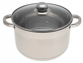 GARNEK Stalowy GRUBE 9x DNO z POKRYWKĄ 8,1L 26cm INDUKCJA Gaz 2567
