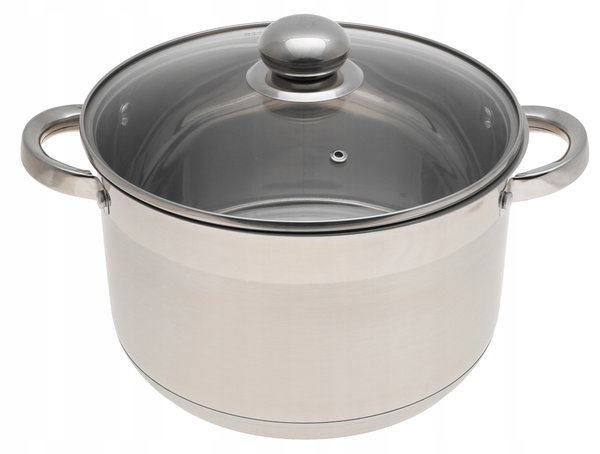 GARNEK Stalowy GRUBE 9x DNO z POKRYWKĄ 8,1L 26cm INDUKCJA Gaz 2567