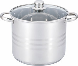 GARNEK STALOWY Z Pokrywką Głęboki Wysoki 15,5l 30cm INDUKCJA Gaz 547