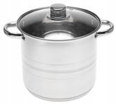 GARNEK STALOWY Z Pokrywką Głęboki Wysoki 4l 18cm INDUKCJA Gaz 541