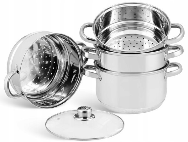 GARNEK do Gotowania Na PARZE Parę Parowar 5el 2,9L 20cm INDUKCJA Gaz 9205
