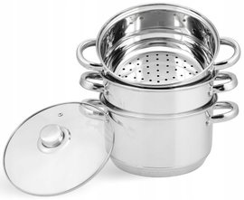 GARNEK do Gotowania Na PARZE Parę Parowar 4el 5L 24cm INDUKCJA Gaz 9244