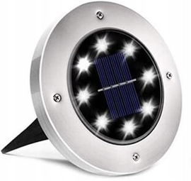 LAMPA SOLARNA OGRODOWA Wbijana 8LED Gruntowa Najazdowa DYSK 2912