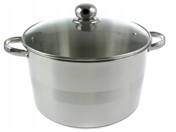 GARNEK Stalowy GRUBE 9x DNO z POKRYWKĄ 10L 28cm INDUKCJA GAZ 9309