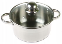 GARNEK Stalowy GRUBE 9x DNO z POKRYWKĄ 3,5L 20cm INDUKCJA Gaz 9305