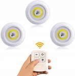 LAMPKI LED Bezprzewodowe Lampka Meblowa COB Pilot 3szt Zestaw 735