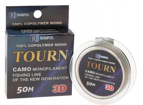 ŻYŁKA Wędkarska 50m RUMPOL CAMO Monofilament 3D Tonąca 0,16mm 8kg