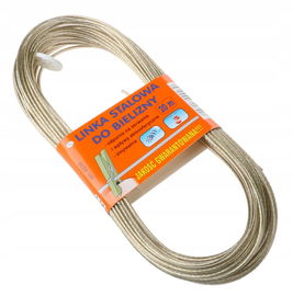 Linka Stalowa W Oplocie Sznur Na Bieliznę PRANIE Sznurek 20m Z Napinaczem