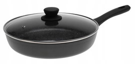 PATELNIA GRANITOWA 24cm Greblon Z POKRYWKĄ INDUKCJA Gaz 2401