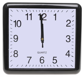 ZEGAR ŚCIENNY 23x21cm Cichy Płynna Praca DUŻE Cyfry Czarny A5922