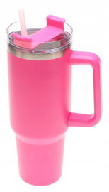 KUBEK TERMICZNY Ze SŁOMKĄ Uchwytem Na Kawę Herbatę TERMOS 1200ml A2652