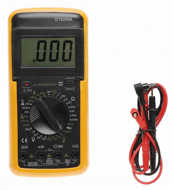 MIERNIK Cyfrowy LCD MULTIMETR Prądu Uniwersalny 9205