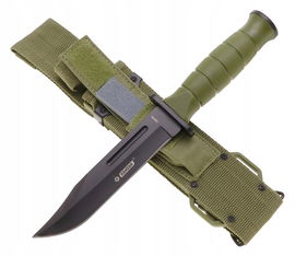 NÓŻ MYŚLIWSKI Taktyczny WOJSKOWY Survivalowy KABURA Osełka N504