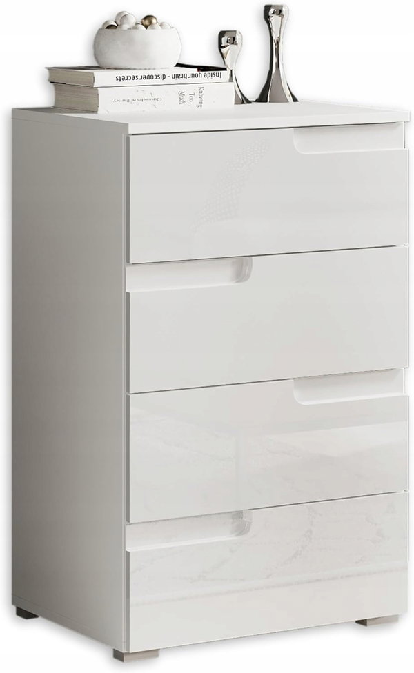 OUTLET Komoda Stella 50 x 40 x 80cm biały, odcienie szarości