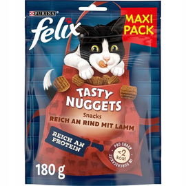 Felix Tasty Nuggets 180g Wołowina Jagnięcina przysmak kot 6 szt