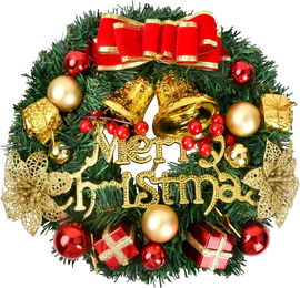 Jinlaili Wieniec na drzwi z kwiatami na Boże Narodzenie, 30 cm POWYSTAWOWY