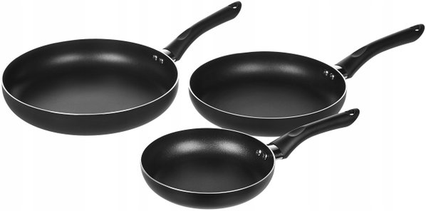 Amazon Basics zestaw patelni 20 cm, 25 cm, 30 cm