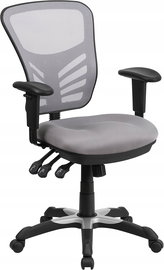 Ergonomiczne obrotowe, wielofunkcyjne krzesło biurowe z siatki szare