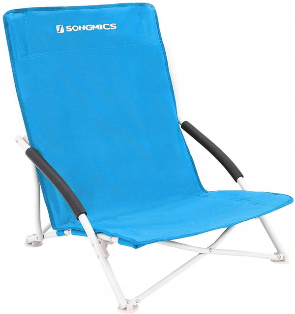 Krzesło ogrodowe plażowe Songmics tworzywo sztuczne niebieski