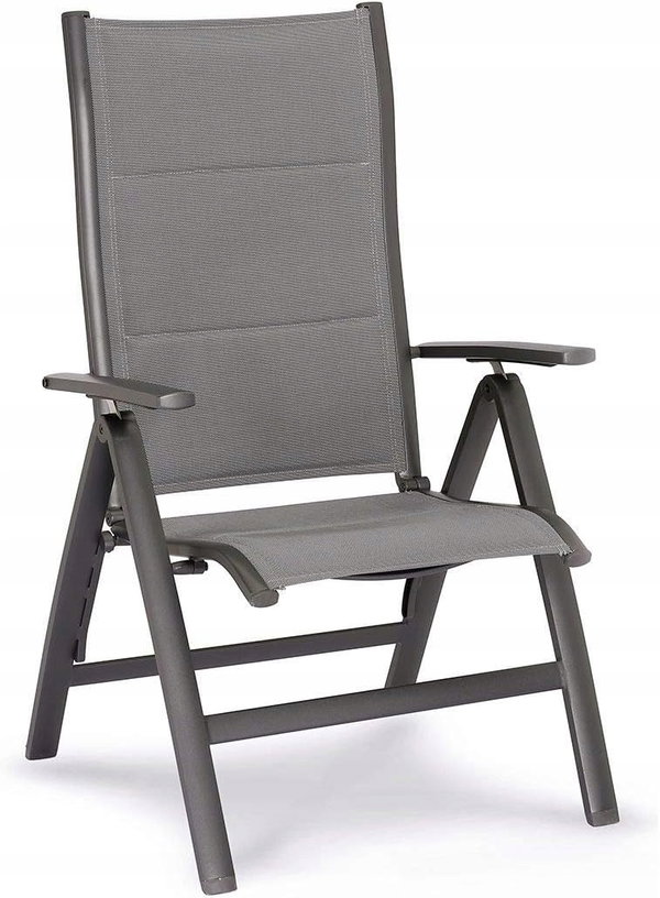 Fotel Best Varese, antracytowy, składany, aluminiowy, 67 x 67 x 112 cm