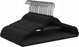 PORTENTUM Aksamitne wieszaki, 30 sztuk, czarne