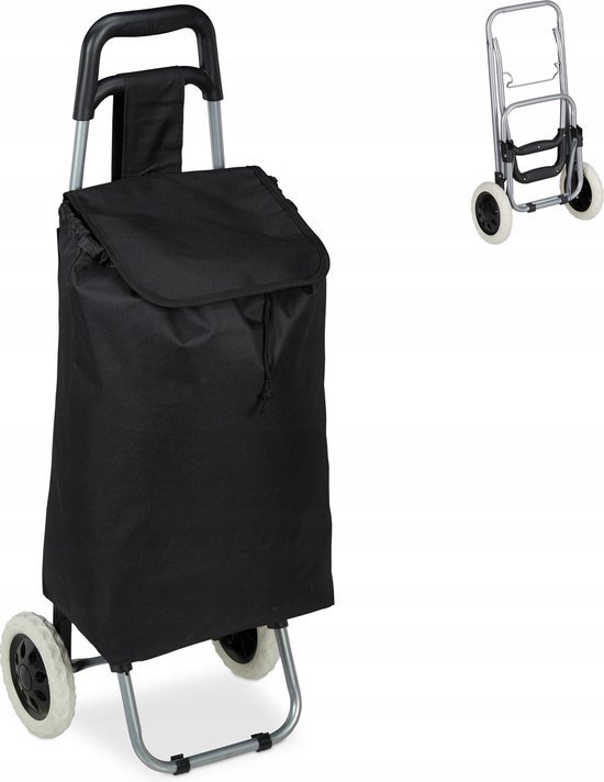 Wózek na zakupy Relaxdays czarny Metal 25L