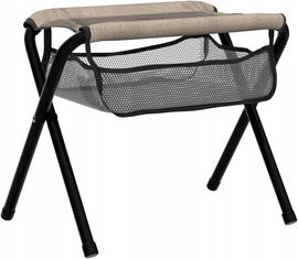 Relaxdays Składany stołek, z torbą, obciążenie do 120 kg, kempingowy beżowy