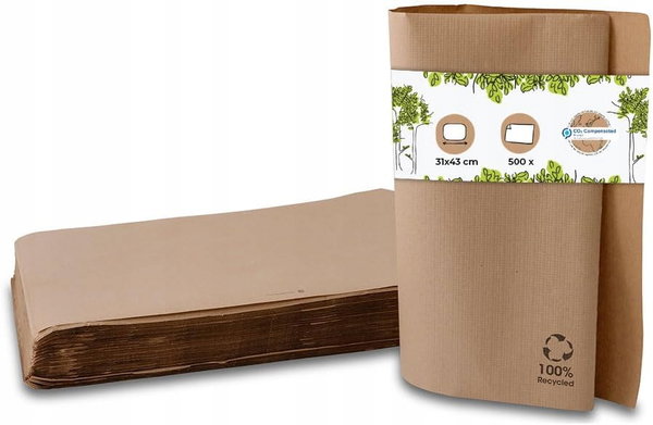 Podkładki na stół z papieru z recyclingu 31x43 cm brązowe , 500 szt.