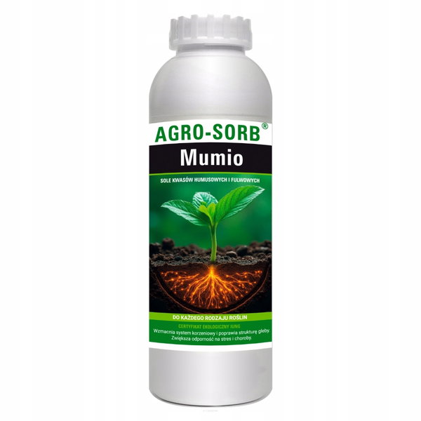 Agro-Sorb MUMIO 1L - SOLE KLASÓW HUMINOWYCH I FULWOWYCH EKOLOGICZNY NAWÓZ