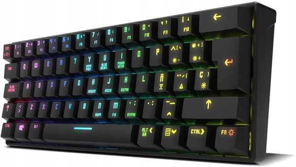 Klawiatura Mechaniczna KROM Kluster GAMINGOWA PODŚWIETLANA RGB 60% ŁADNA