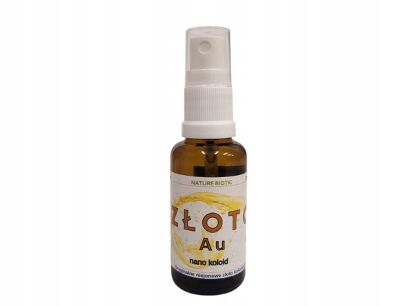WODA ZŁOTA 25 PPM Złoto Koloidalne 30ml PREMIUM