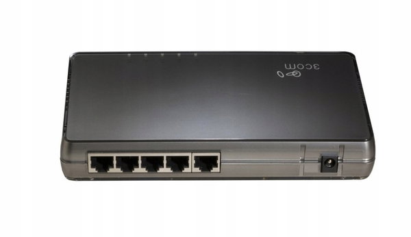 Switch 3com 5-port 3CGSU05A 5 x10 / 100 / 1000 Mbit Biuro Dom Mały Rozmiar