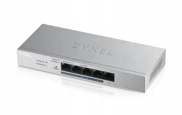 Zyxel GS1200-5HP V2 (5x10/100/1000Mbit 4xPoE+) SOLIDNA METALOWA OBUDOWA