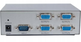 VIDEO SPLITTER 250MHz LANBE SP-1425 4xVGA OUTPUT SOLIDNA METALOWA OBUDOWA