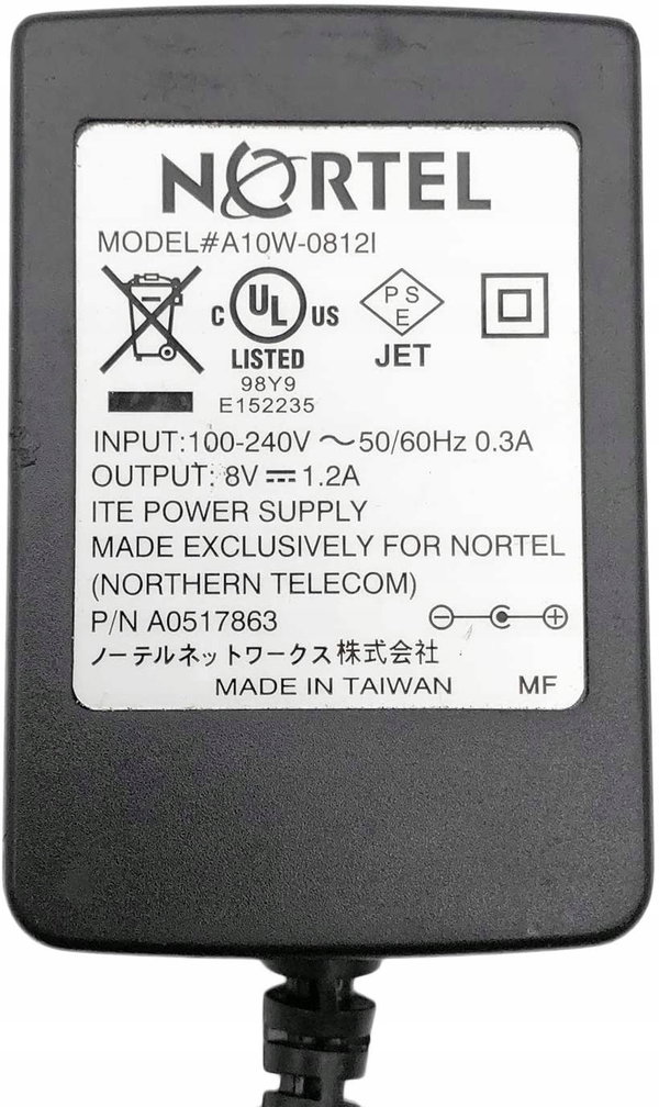 Oryginalny zasilacz NORTEL A10W-0812I 8V 1.2A