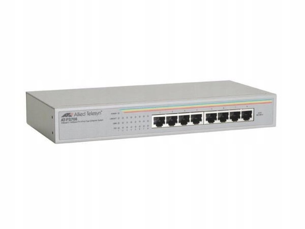 SWITCH ALLIED TELESIS AT-FS708 8 PORTÓW 10/100 SOLIDNA METALOWA OBUDOWA