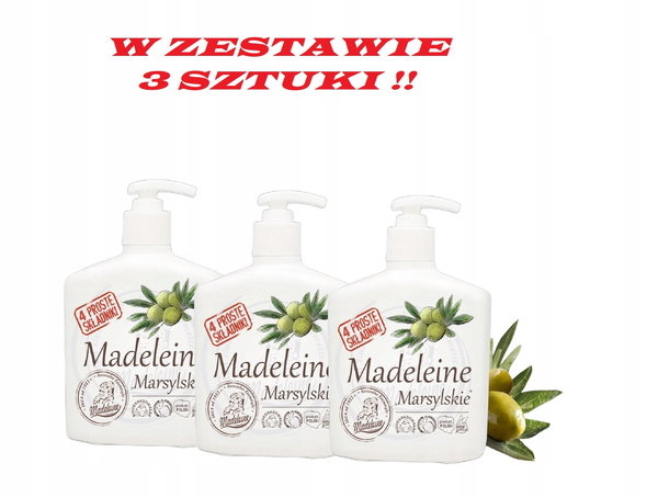 Naturalne Mydło Marsylskie 500mL Ekologiczne Hipoalergiczne Do Ciała 3 szt.