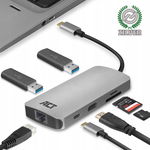 Adapter Multiport ACT AC7041 USB-C to HDMI 4K, LAN