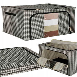 Organizer na pościel do szafy torba ze stelażem biały czarny 22L