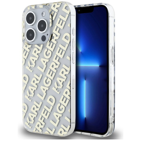 Karl Lagerfeld Iml Electroplated Repeated Logo Case For Iphone 15 Pro Złote