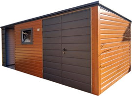 Schowek - domek ogrodowy 4,5x2m + wiata 2m - brama - okno dach ID1001