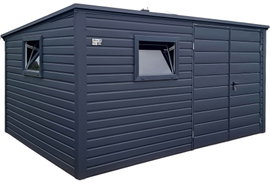 Schowek - domek ogrodowy 4x2m - brama dwuskrzydłowa - 2x okno dach ID1020