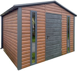 Schowek - domek ogrodowy PREMIUM 3x3m - drzwi - 2x okno rynny dach ID1105