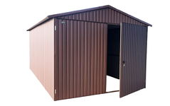 GARAŻ BLASZANY 3m x 5m dwuspad pion - kwaterki - brąz ID84 3x5