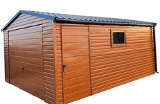 GARAŻ BLASZANY 4x5m blachodachówka Brama uchylna złoty dąb ID90