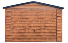 GARAŻ BLASZANY 4x5m Brama uchylna jasny orzech ID106